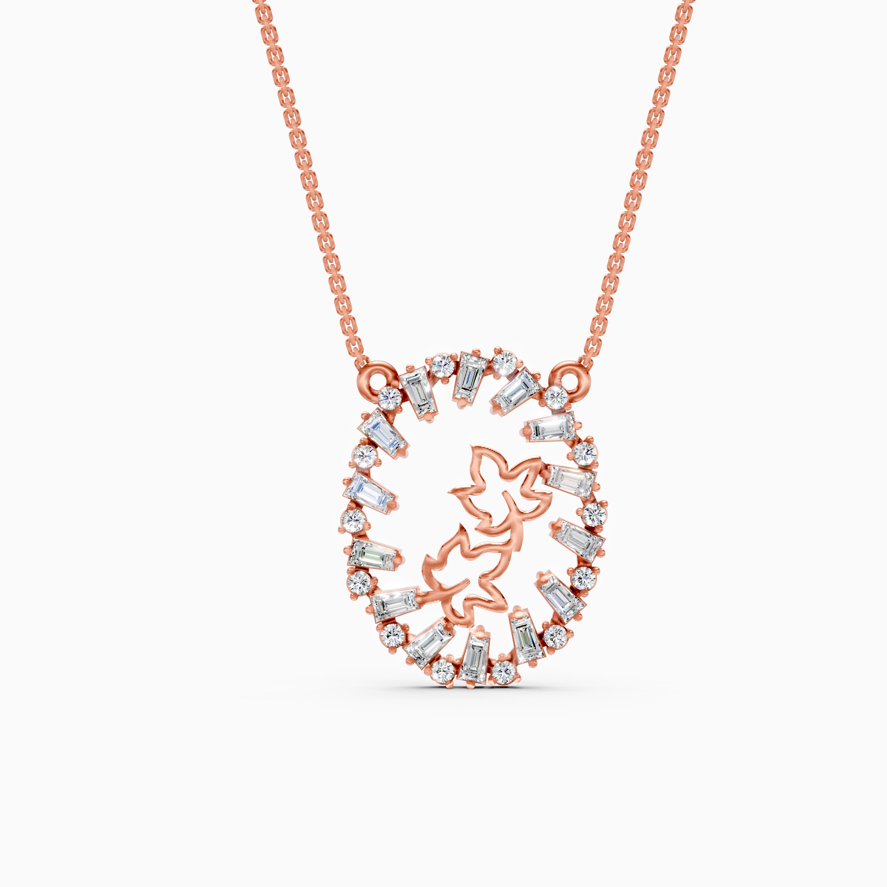 Floral Diamond Pendant Necklace